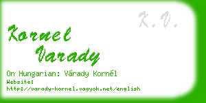 kornel varady business card