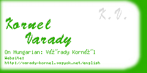 kornel varady business card